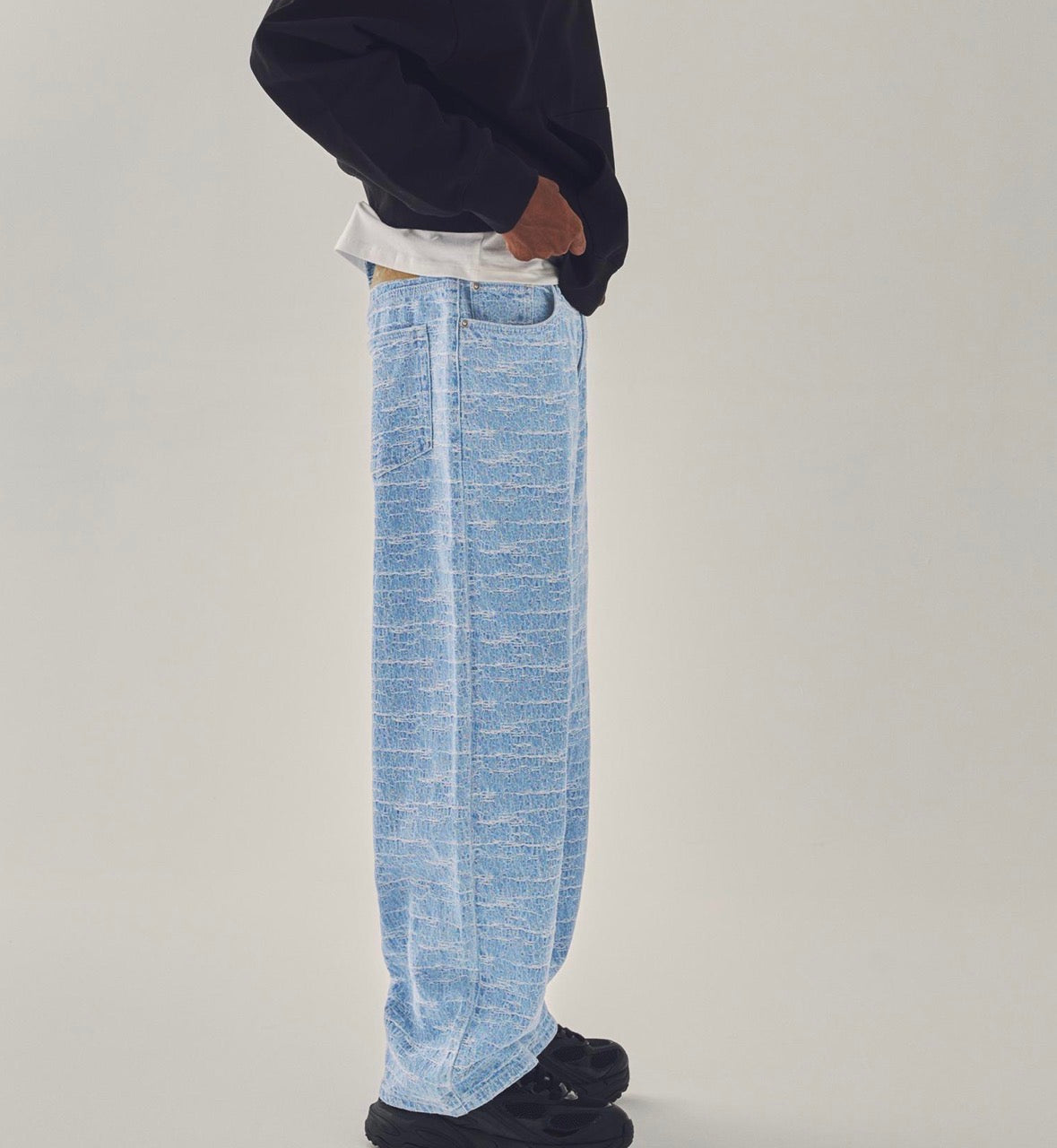 TEXTURED SUPER BAGGY JEANS - BERSHKA