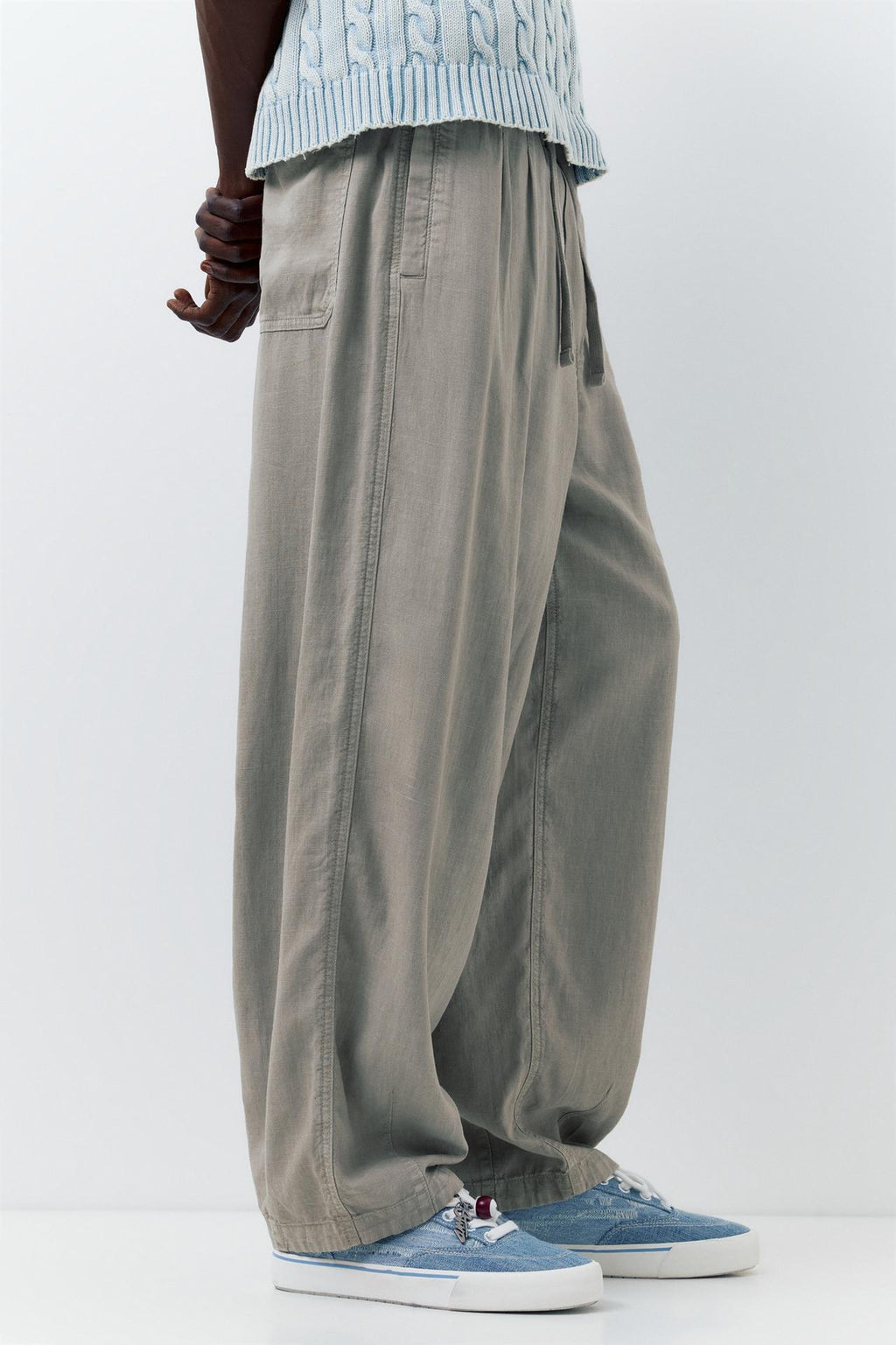 LINEN BLEND JOGGER TROUSERS P&B