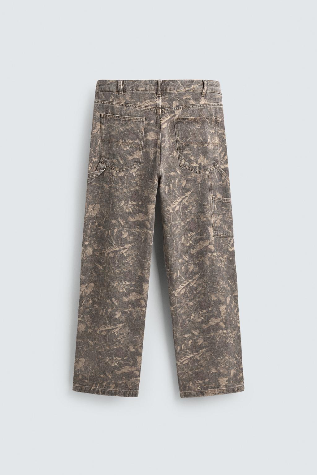 LEAF PRINT TROUSERS - ZARA