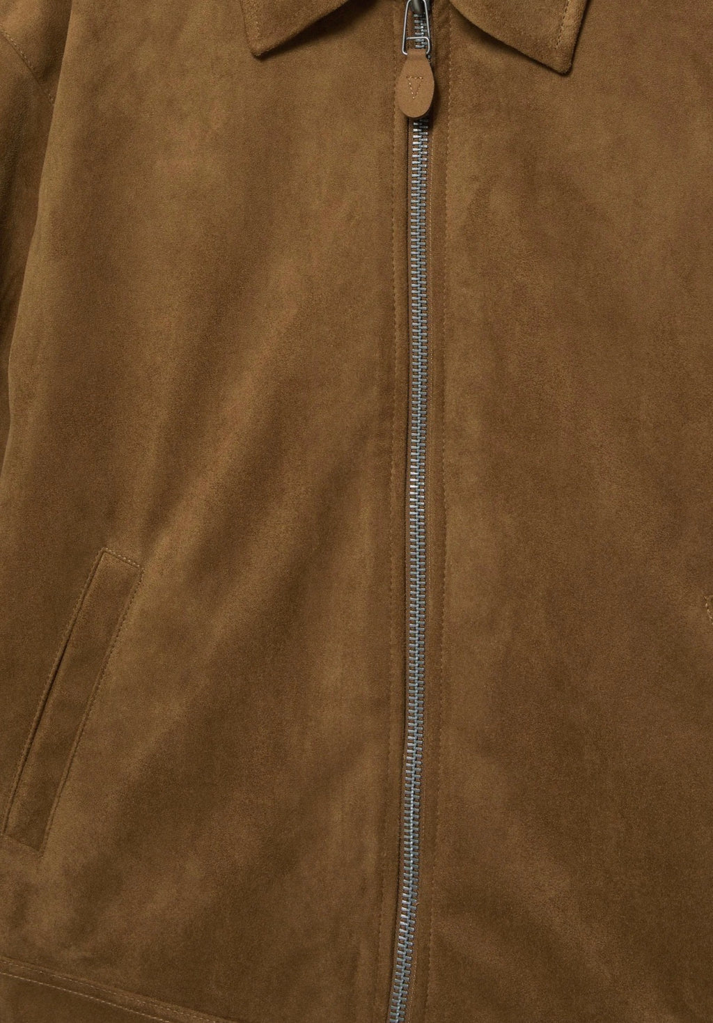 FAUX SUEDE BROWN JACKET - P&B