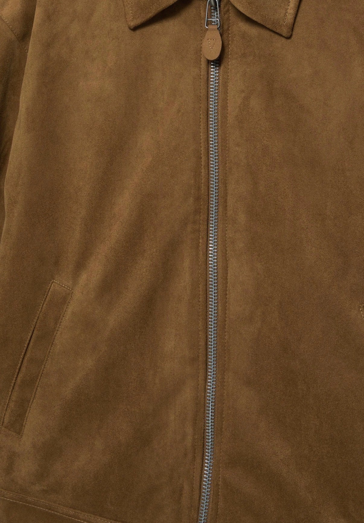FAUX SUEDE BROWN JACKET - P&B