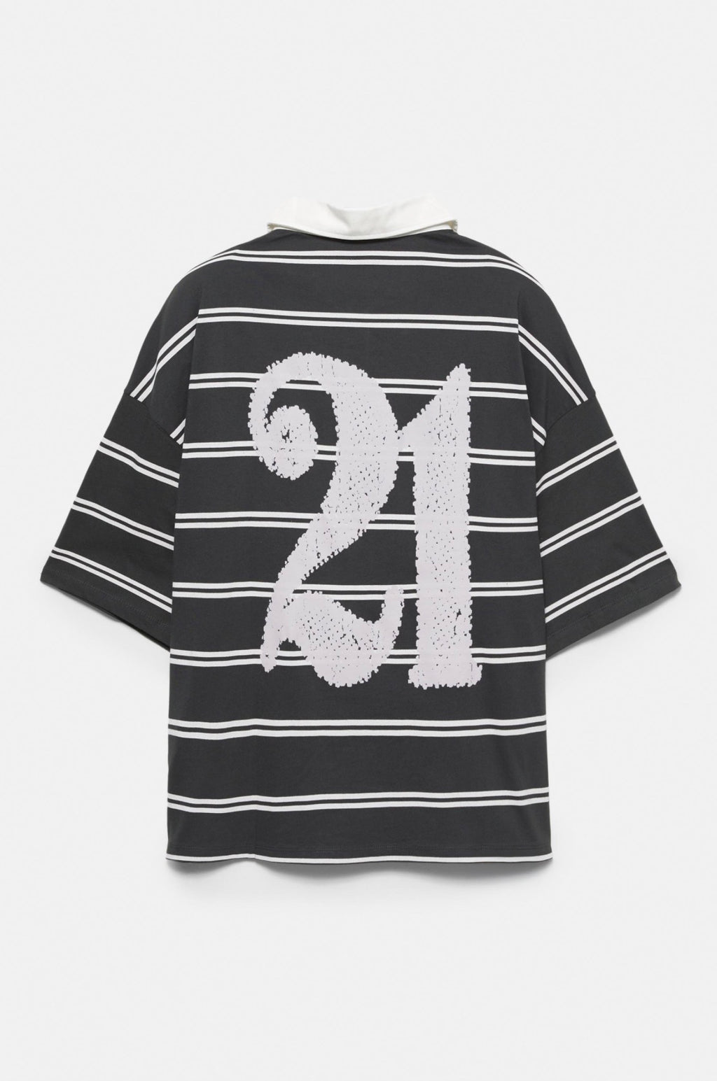 21 SAVAGE STRIPED POLO SHIRT - P&B