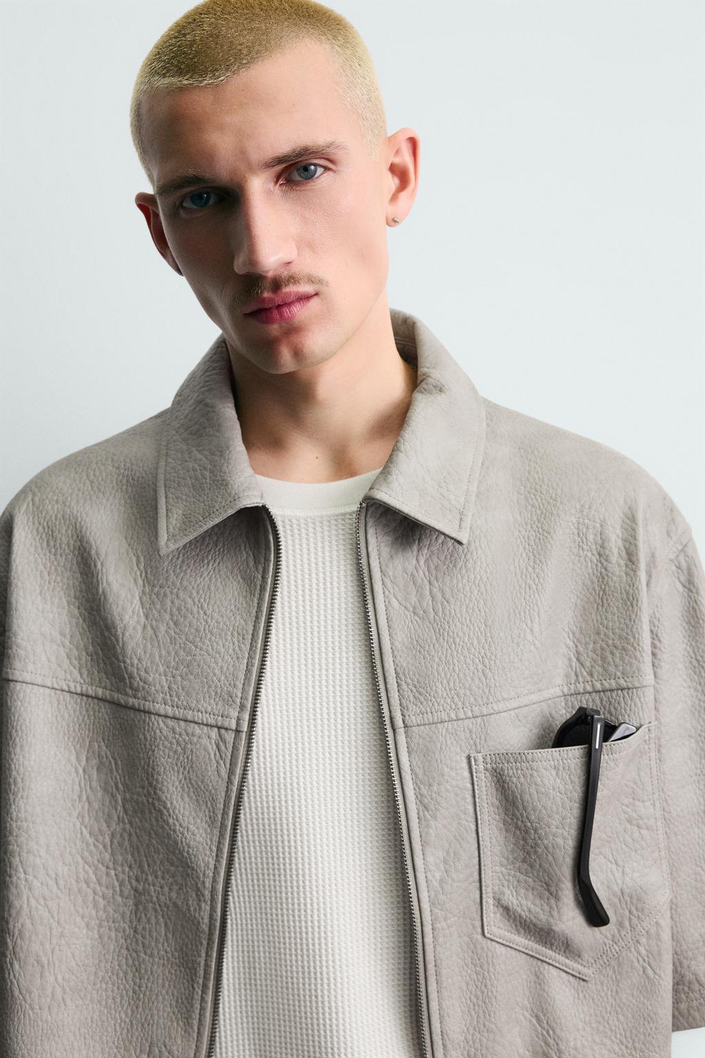 RELAXED FIT FAUX LEATHER - ZARA