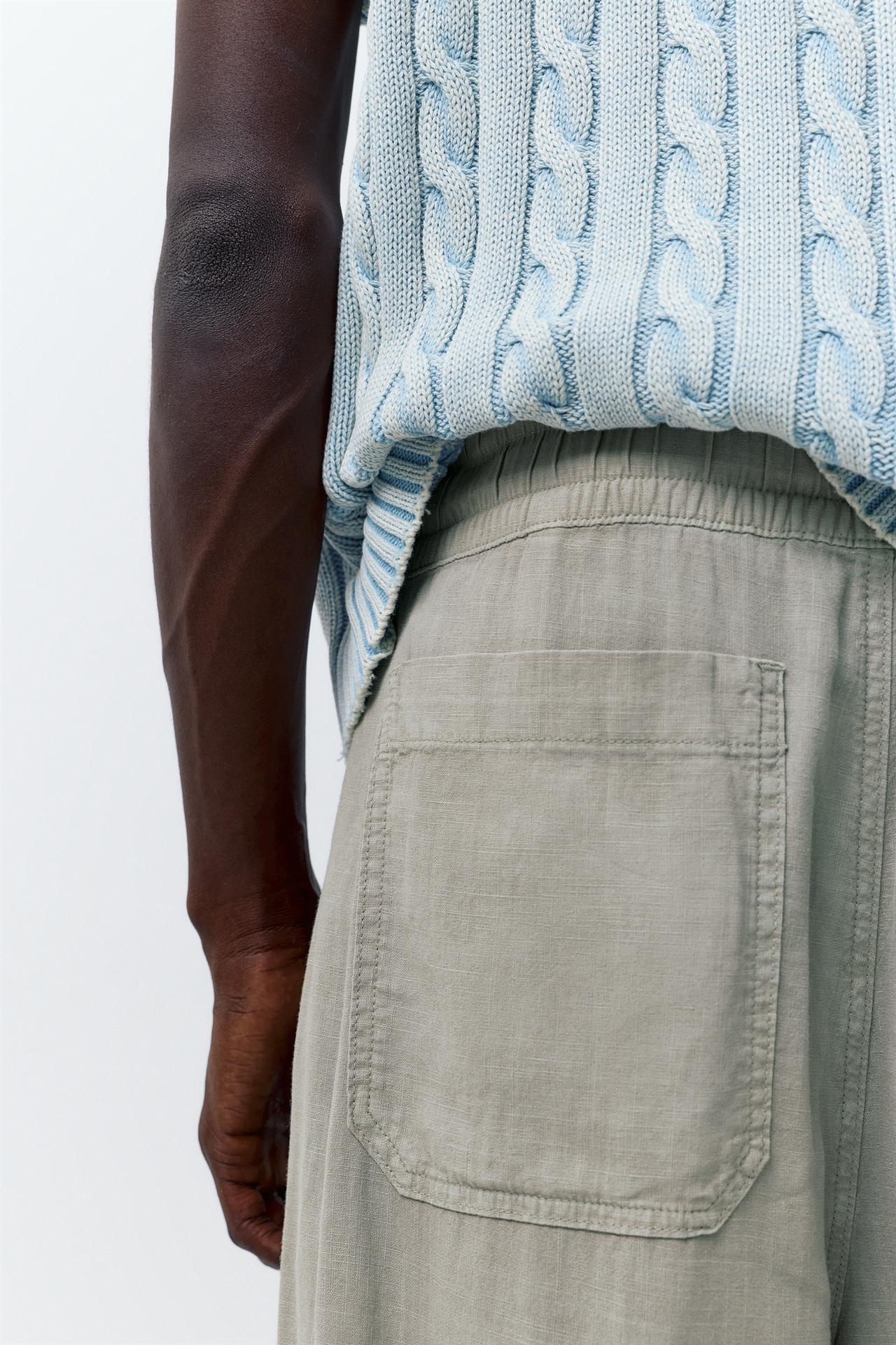 LINEN BLEND JOGGER TROUSERS P&B