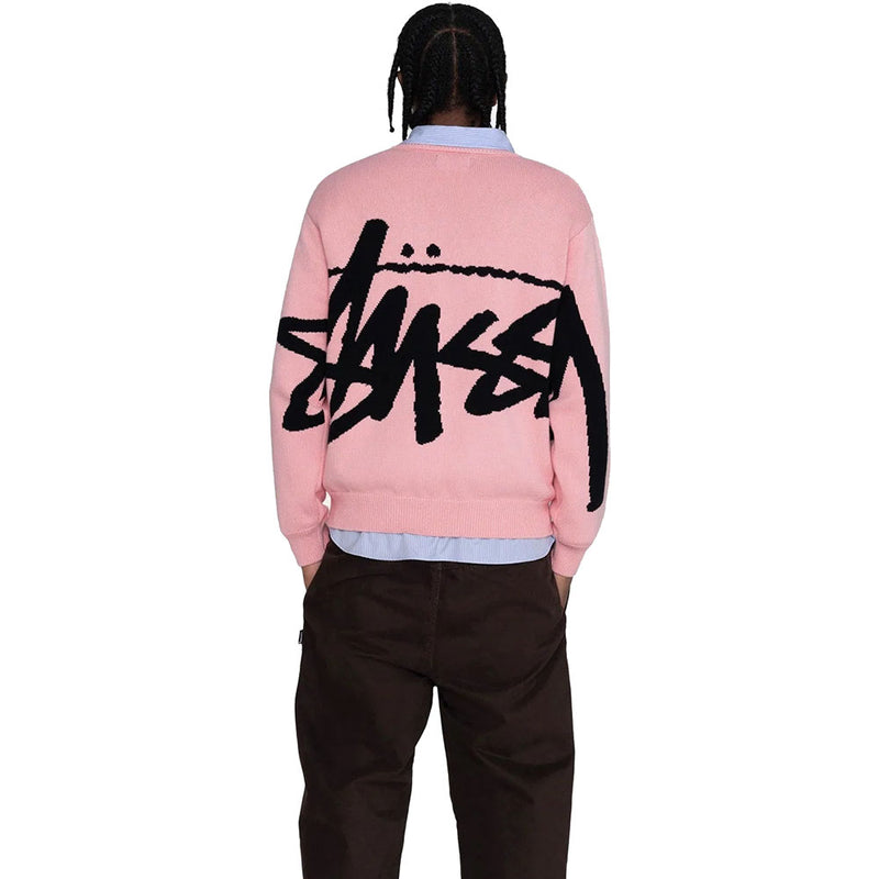 Stüssy Stock Sweater(in a pink colorway)