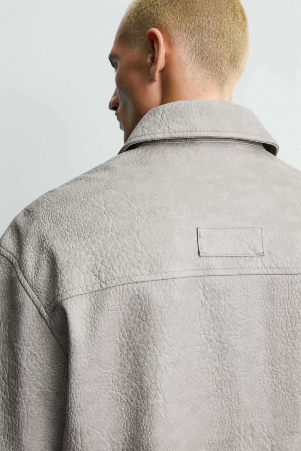 RELAXED FIT FAUX LEATHER - ZARA