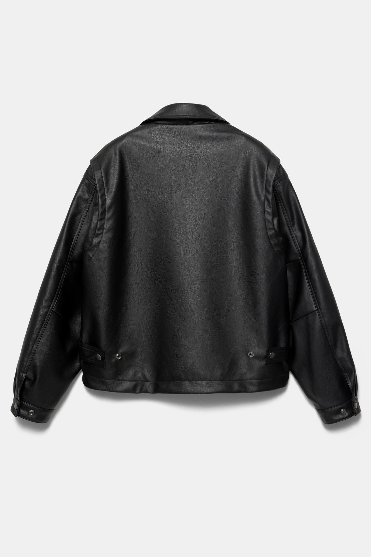 LEATHER JACKET WITH TOGGLES - P&B
