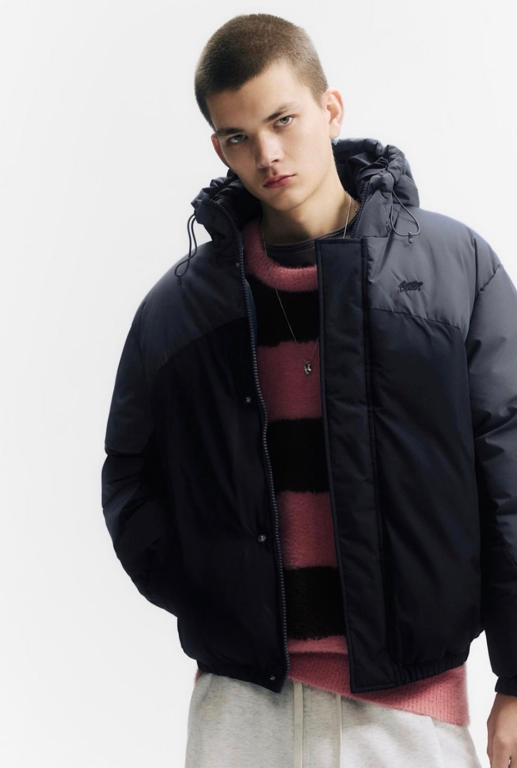 Panelled puffer jacket