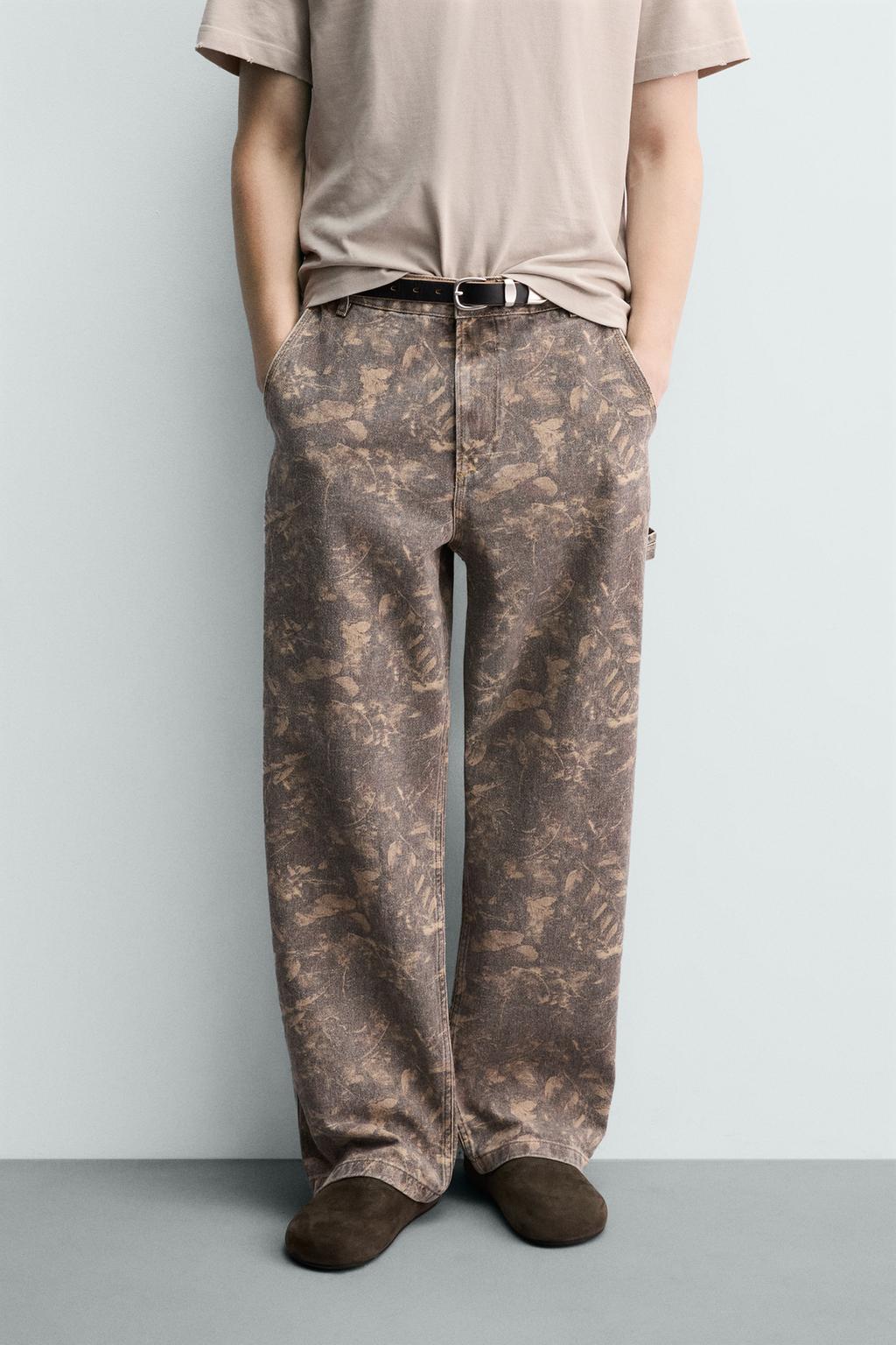 LEAF PRINT TROUSERS - ZARA