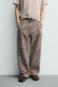 LEAF PRINT TROUSERS - ZARA