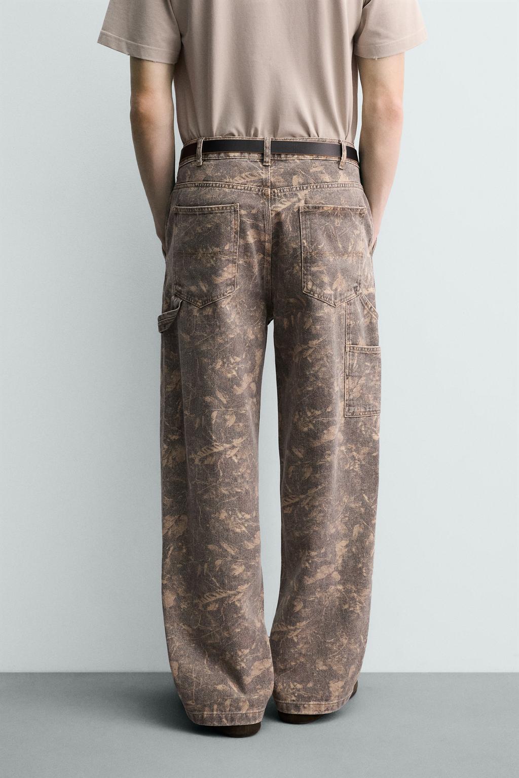 LEAF PRINT TROUSERS - ZARA