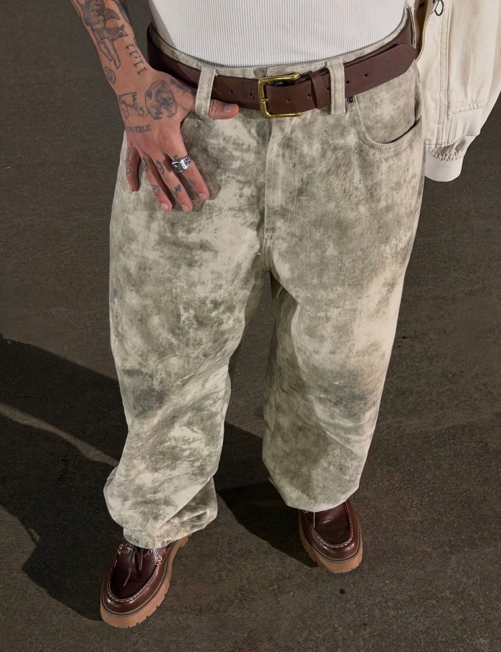 BERSHKA PRINTED TROUSERS
