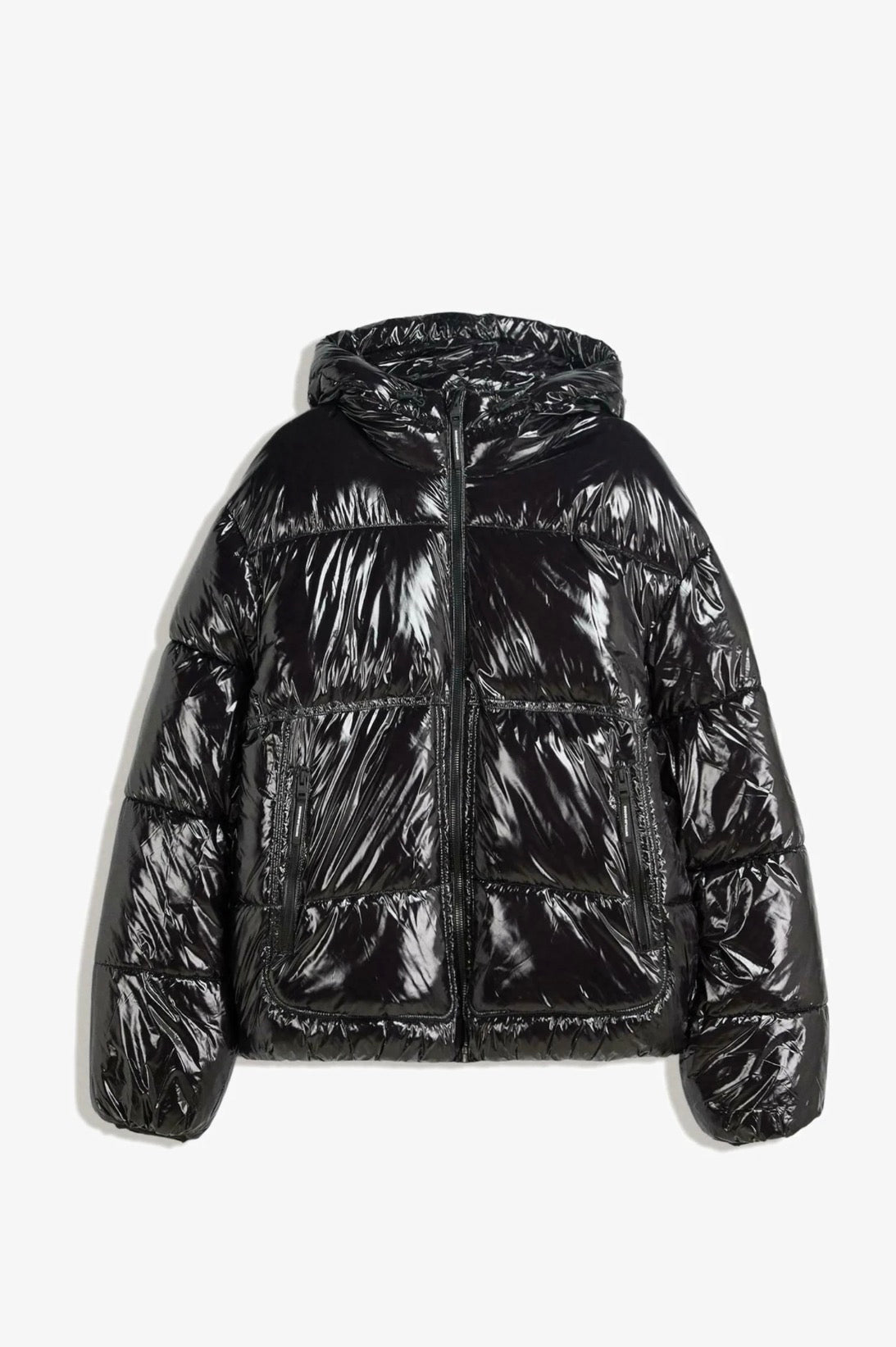 Bershka
SHINY PUFFER WITH HOOD - Winter jacket - black