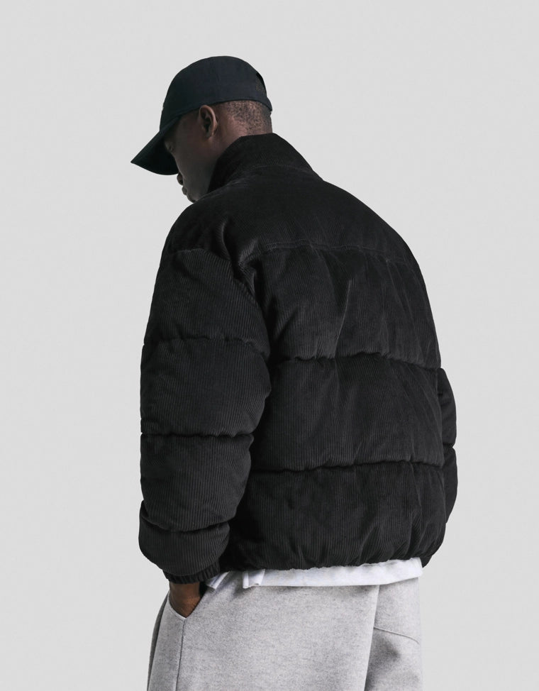 Men's black Corduroy Puffer Jacket