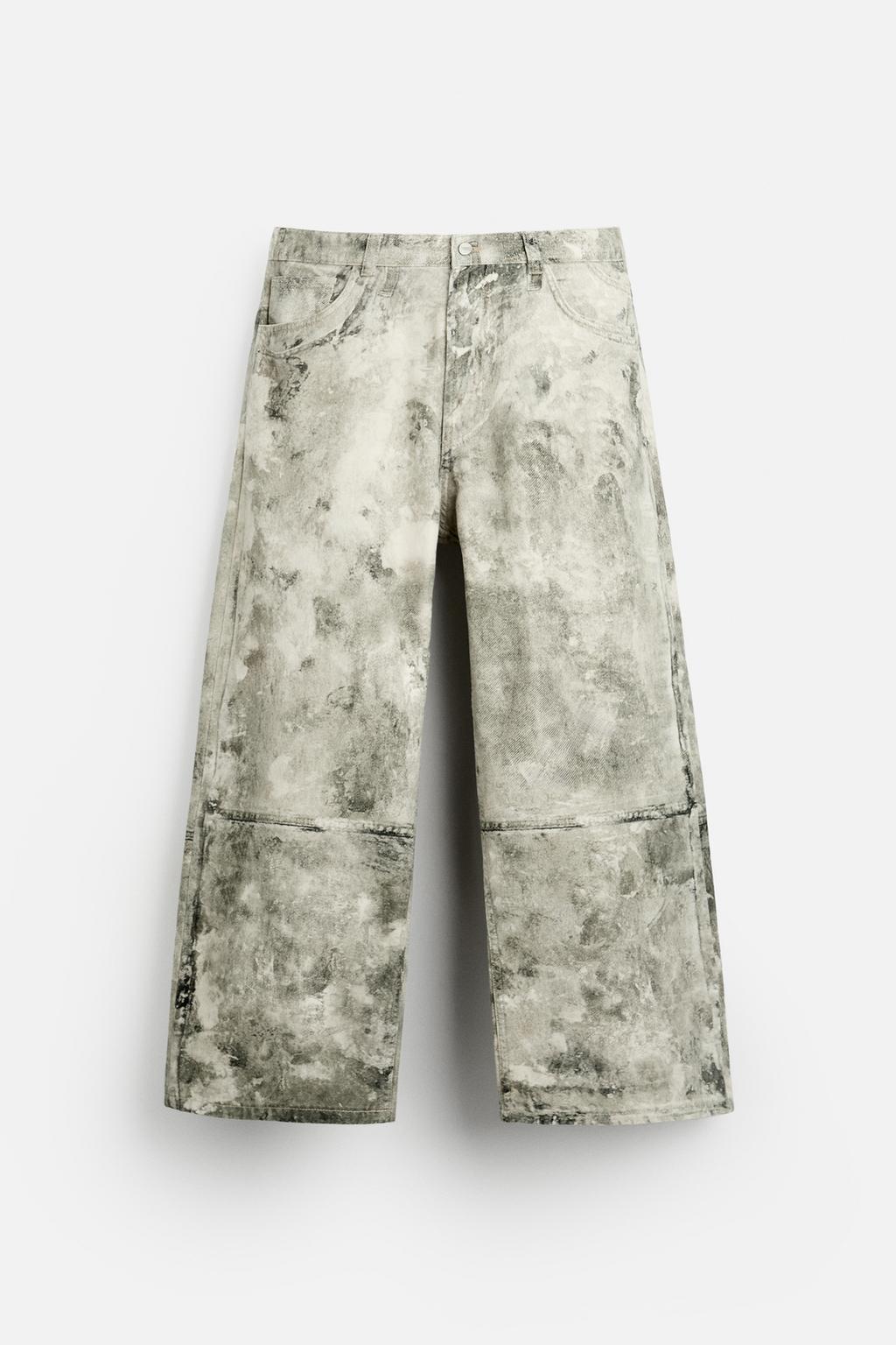 Relaxed Fit Pants with Abstract Print