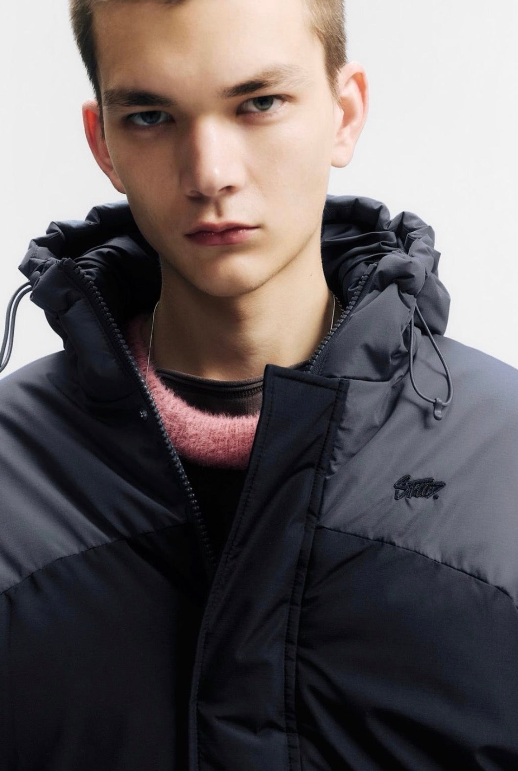 Panelled puffer jacket