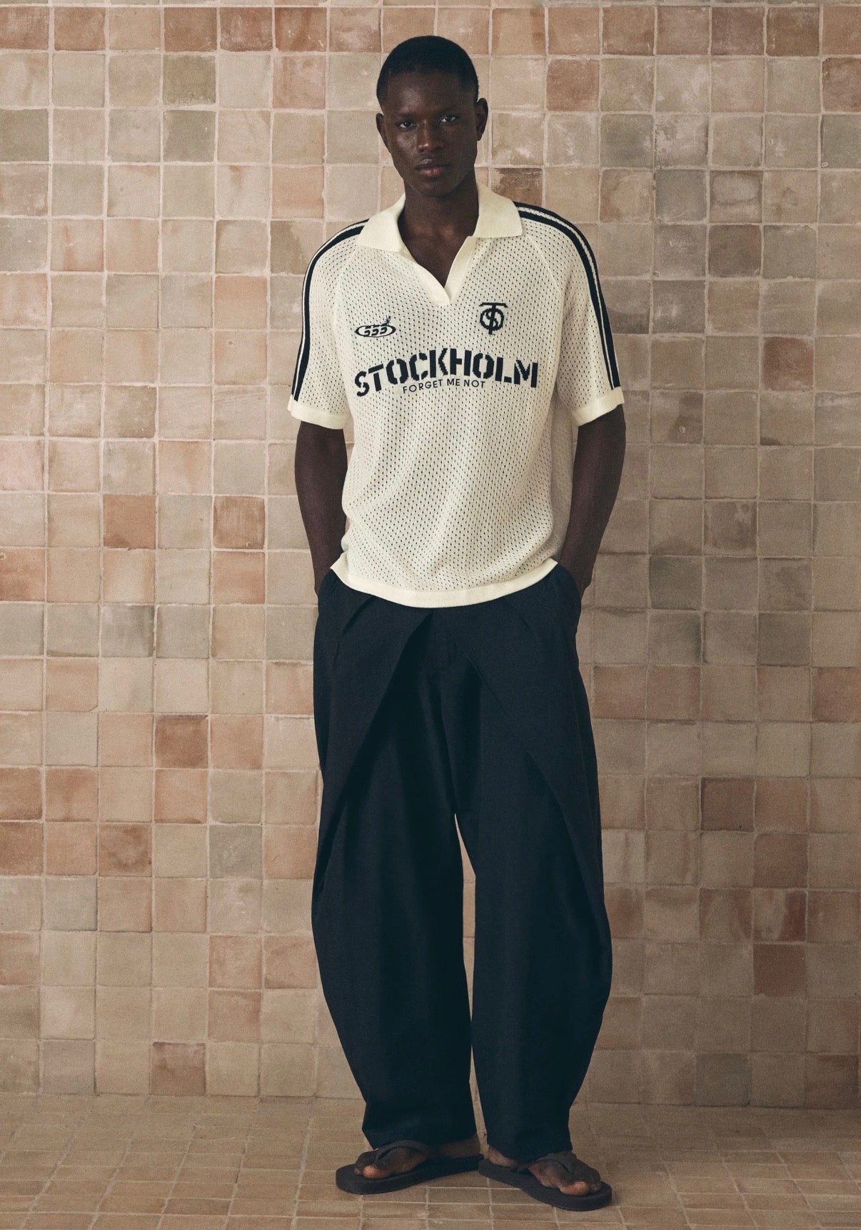 MESH POLO SHIRT- BERSHKA