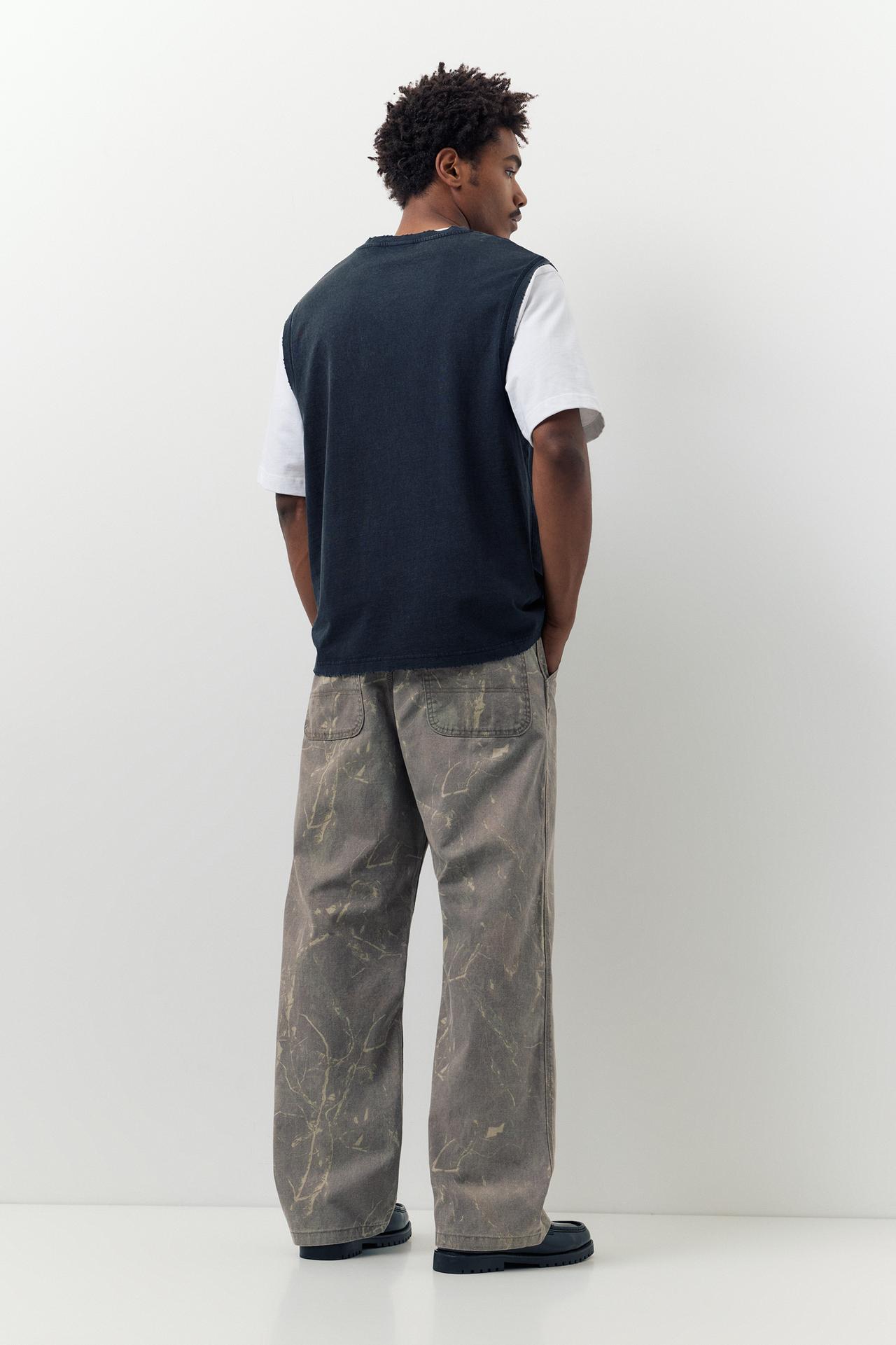 PRINTED WIDE-LEG TROUSERS - P&B