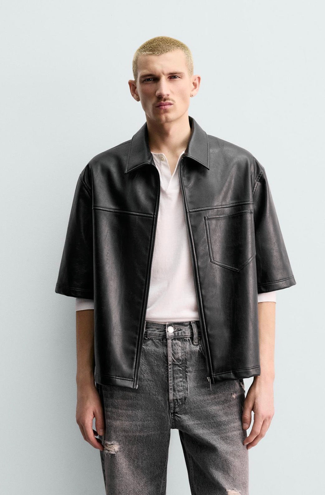 RELAXED FIT LEATHER - ZARA