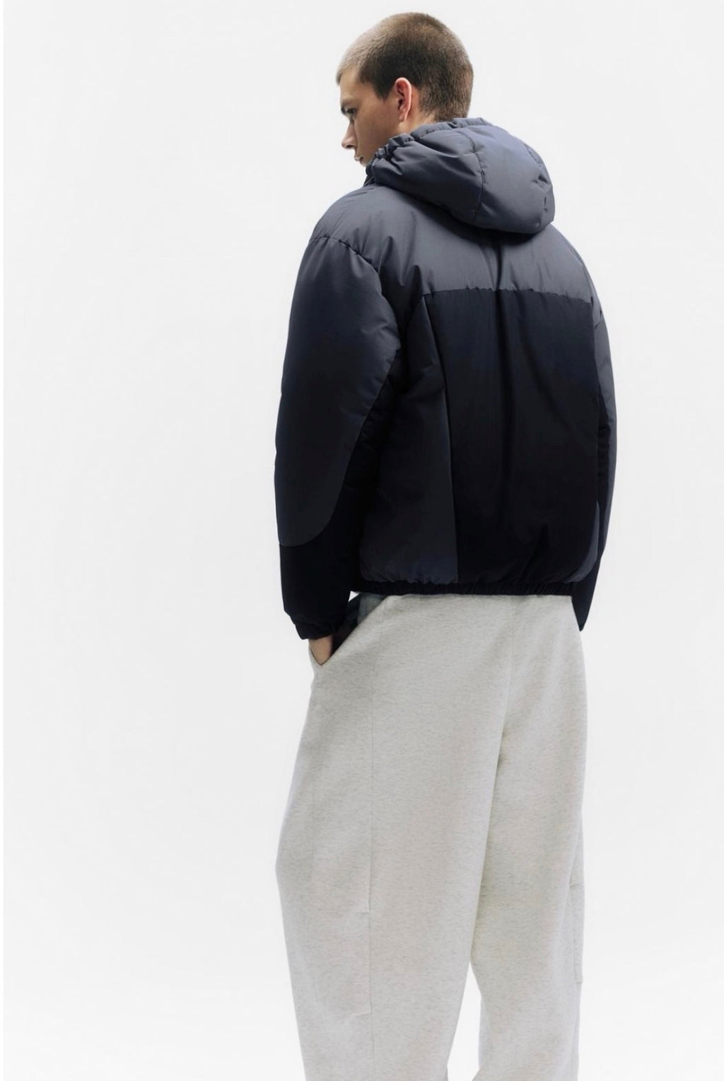 Panelled puffer jacket