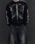 X-Ray Skeleton | Waffle Long Sleeve T-Shirt black