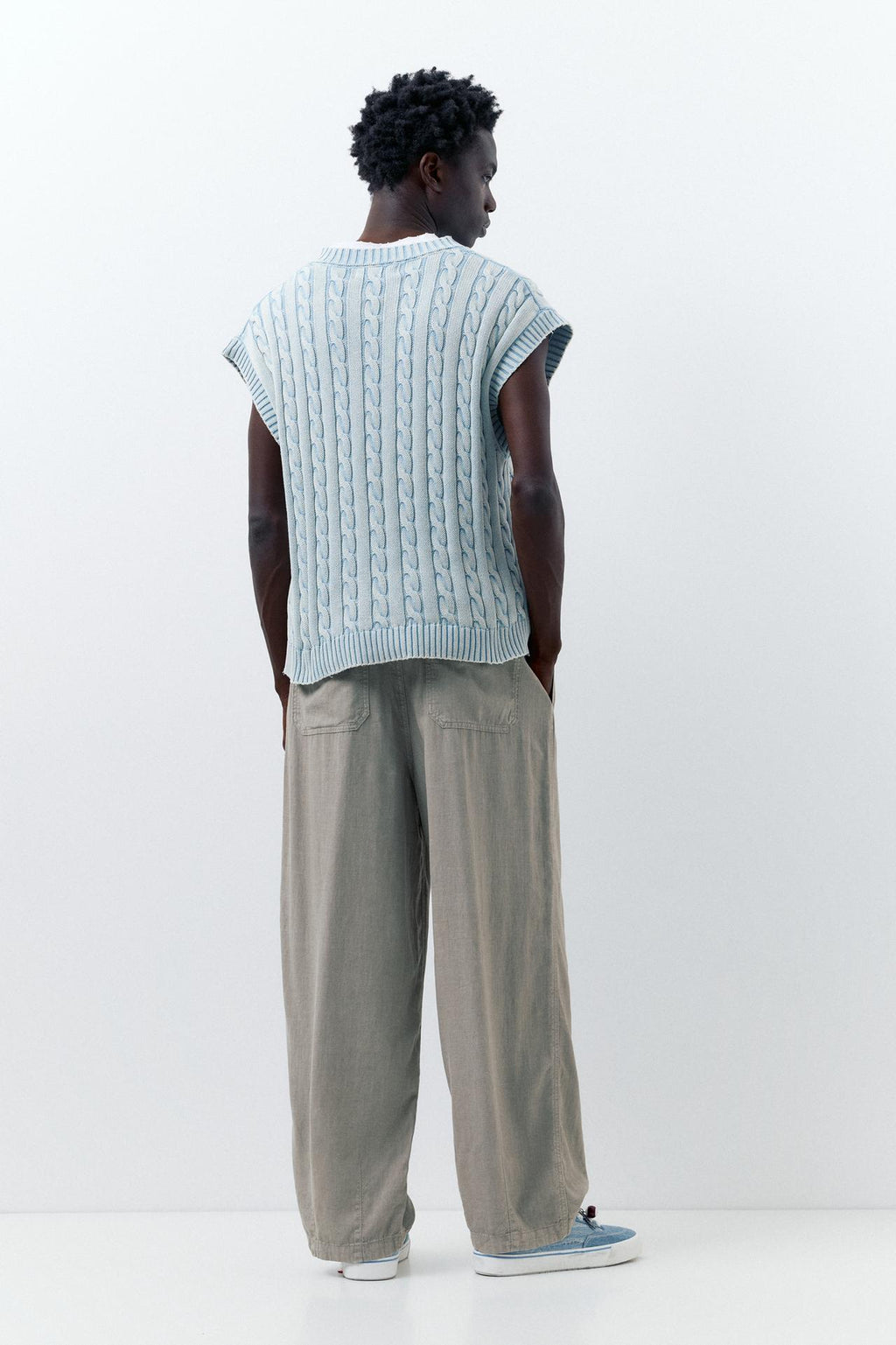 LINEN BLEND JOGGER TROUSERS P&B
