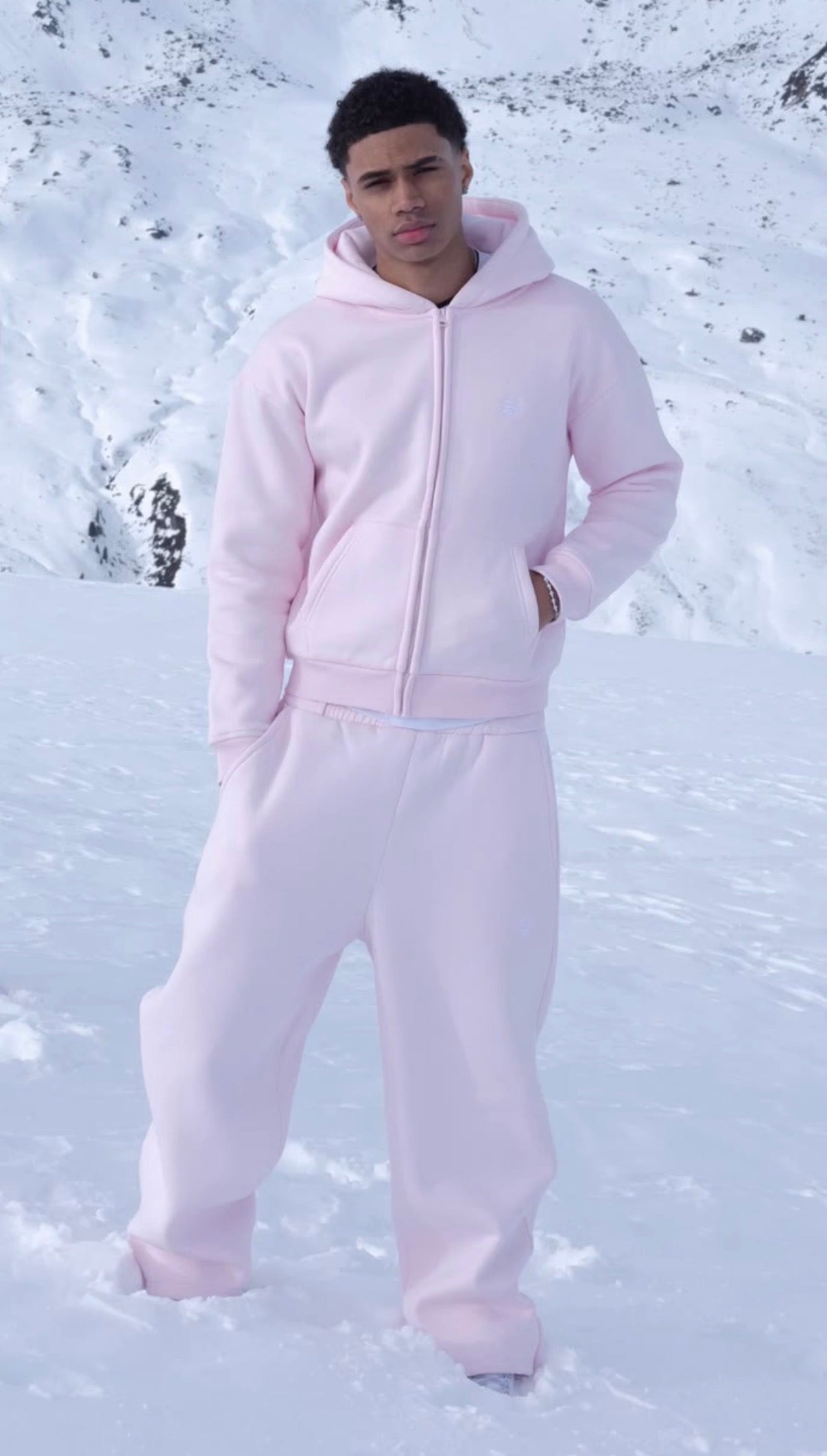 ZIP UP HOODIE - PINK - SUVENE