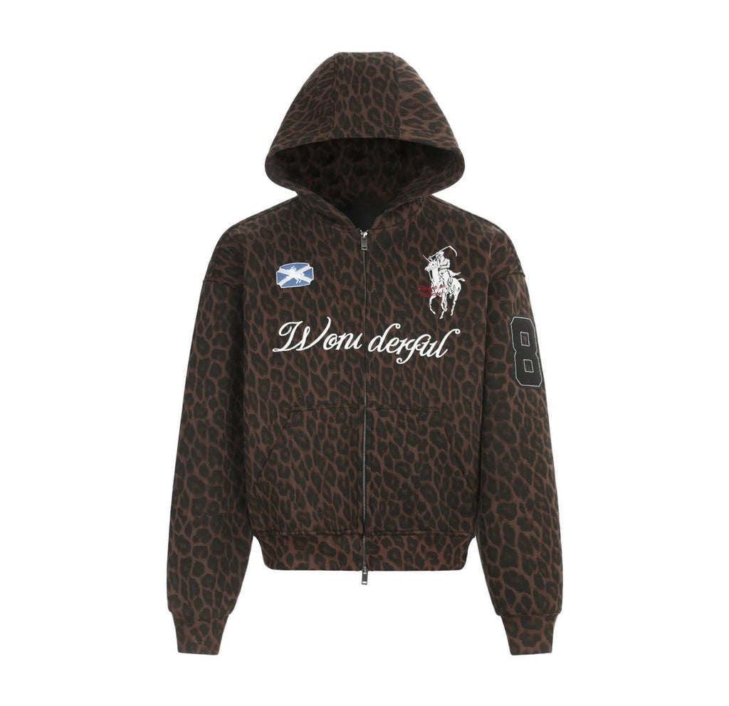 Leopard Crest Zip Hoodie