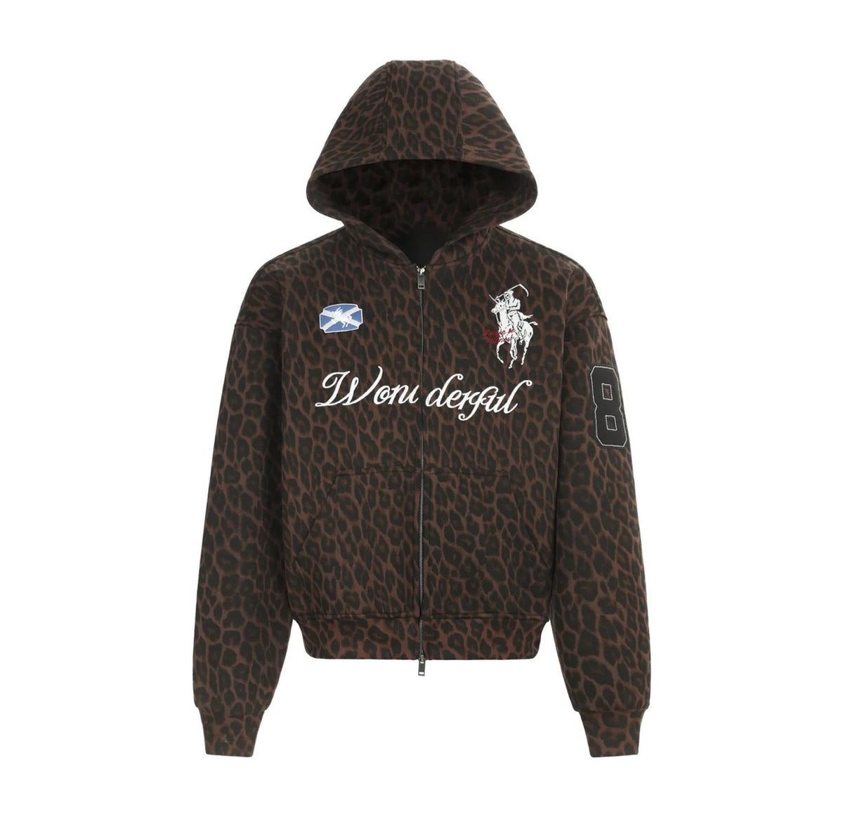 Leopard Crest Zip Hoodie