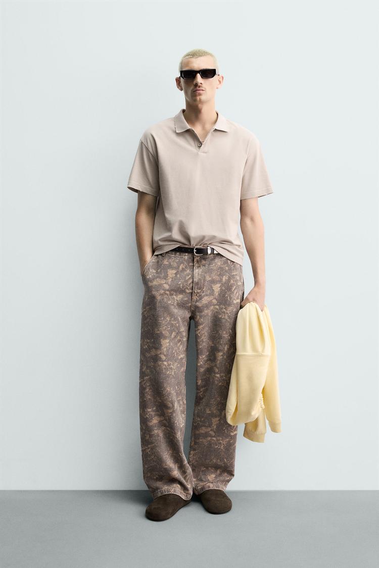 LEAF PRINT TROUSERS - ZARA