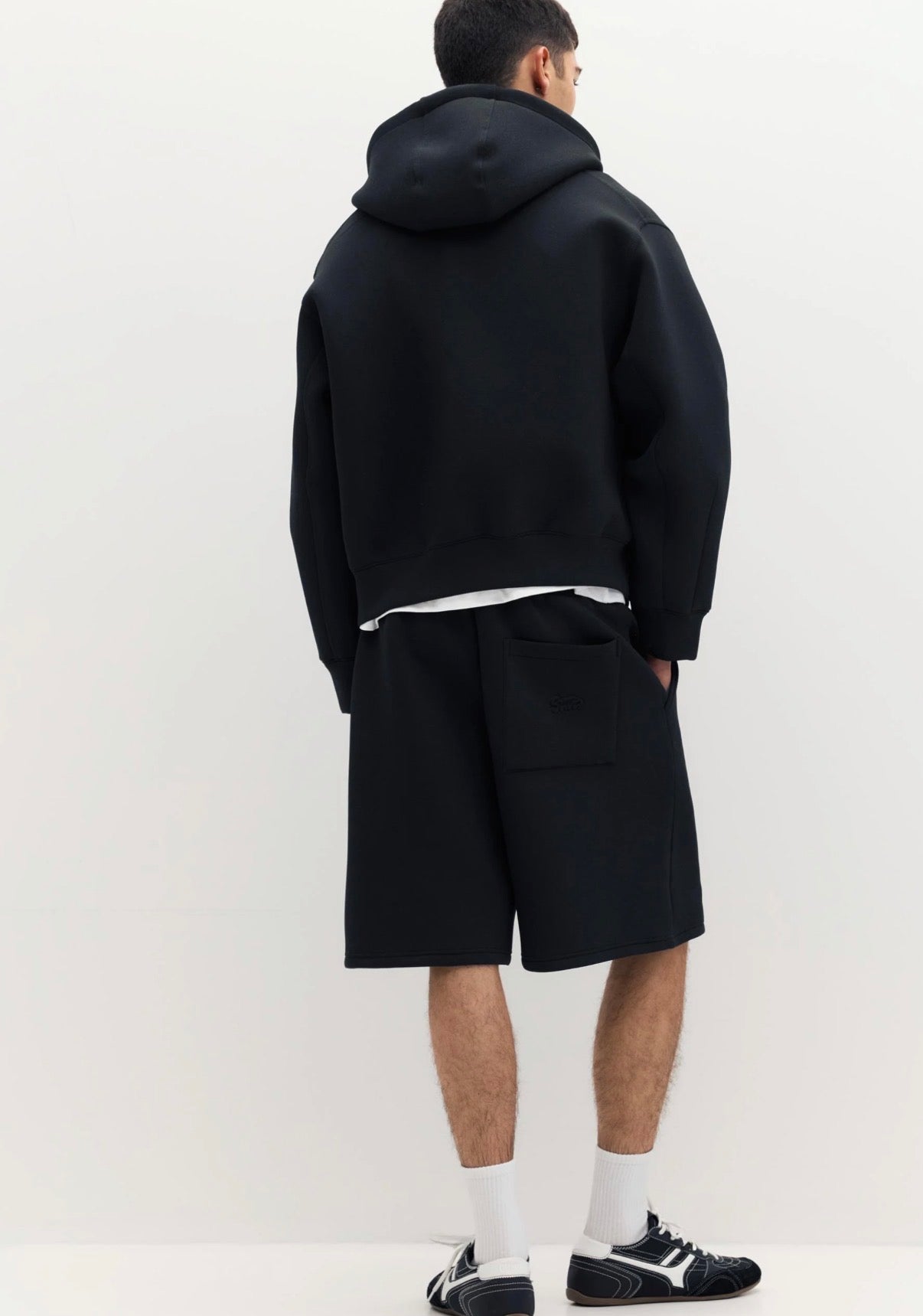 NEOPRENE-EFFECT HOODIE-P&B