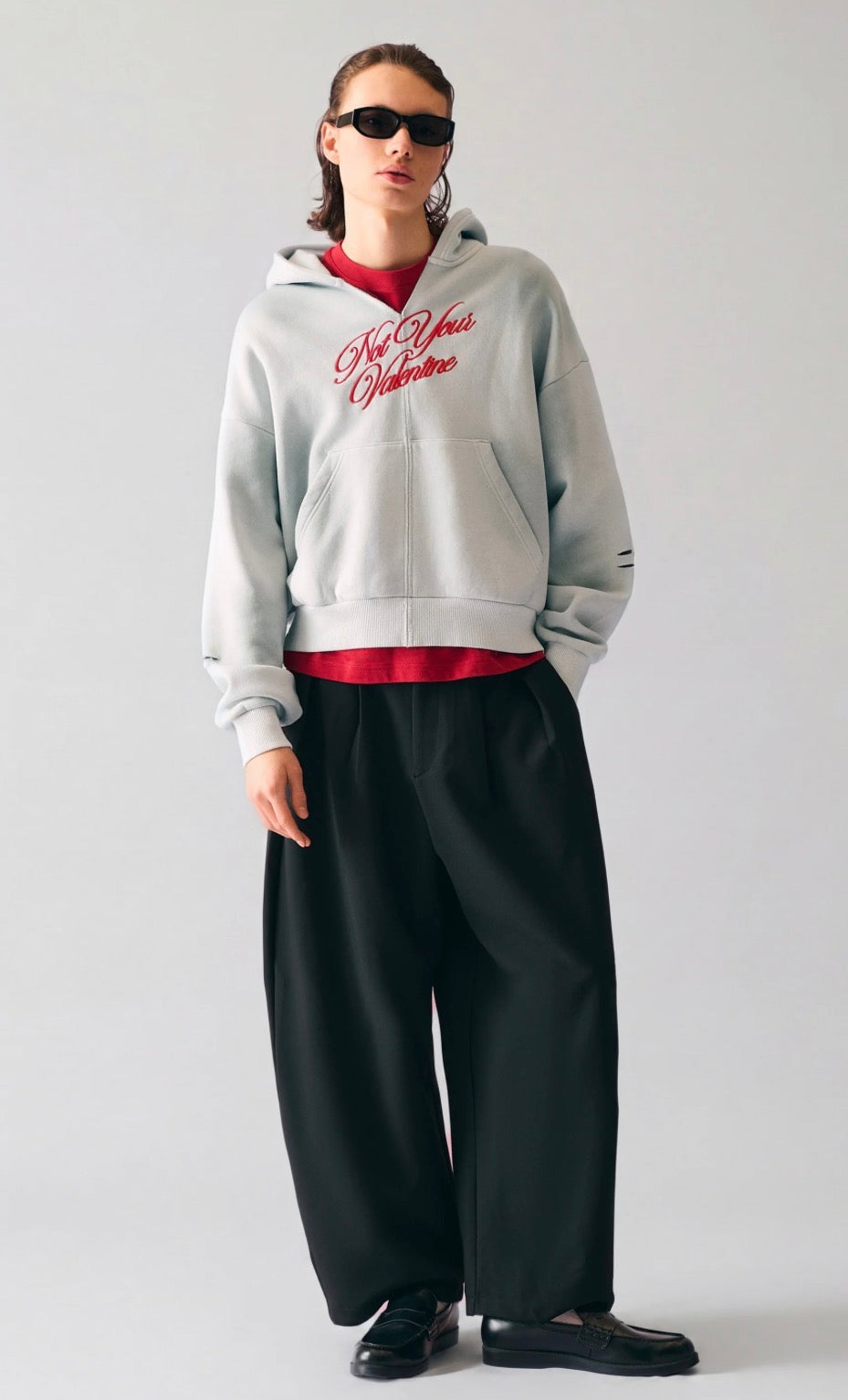 WASHED EFFECT CROPPED HOODIE - BERSHKA