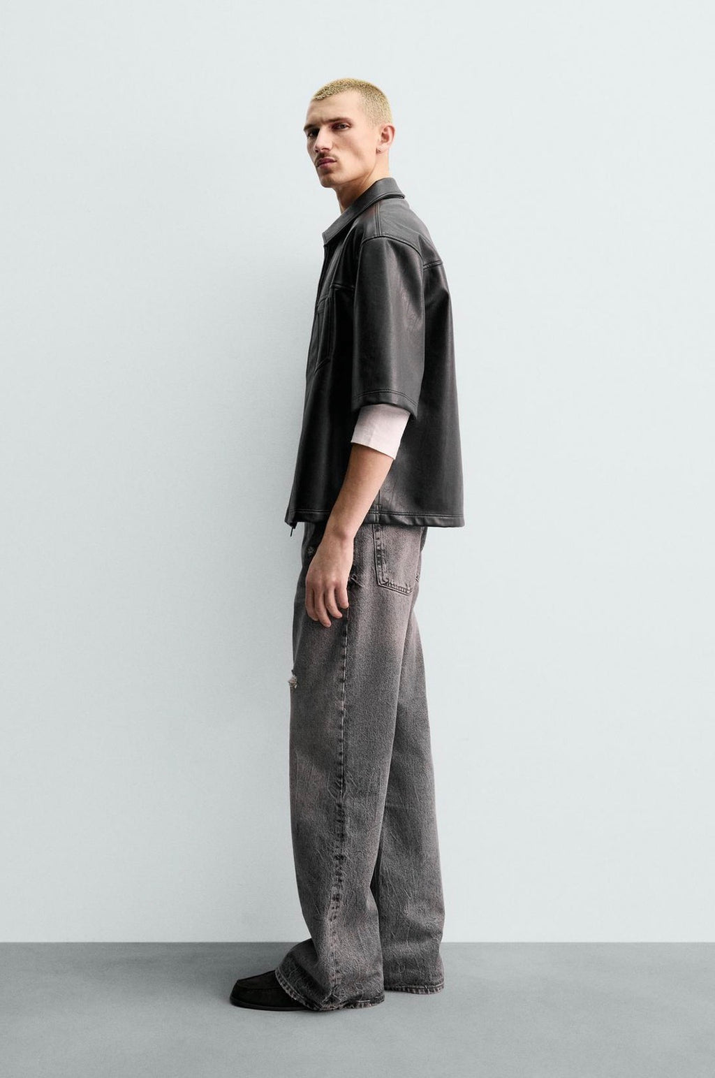 RELAXED FIT LEATHER - ZARA