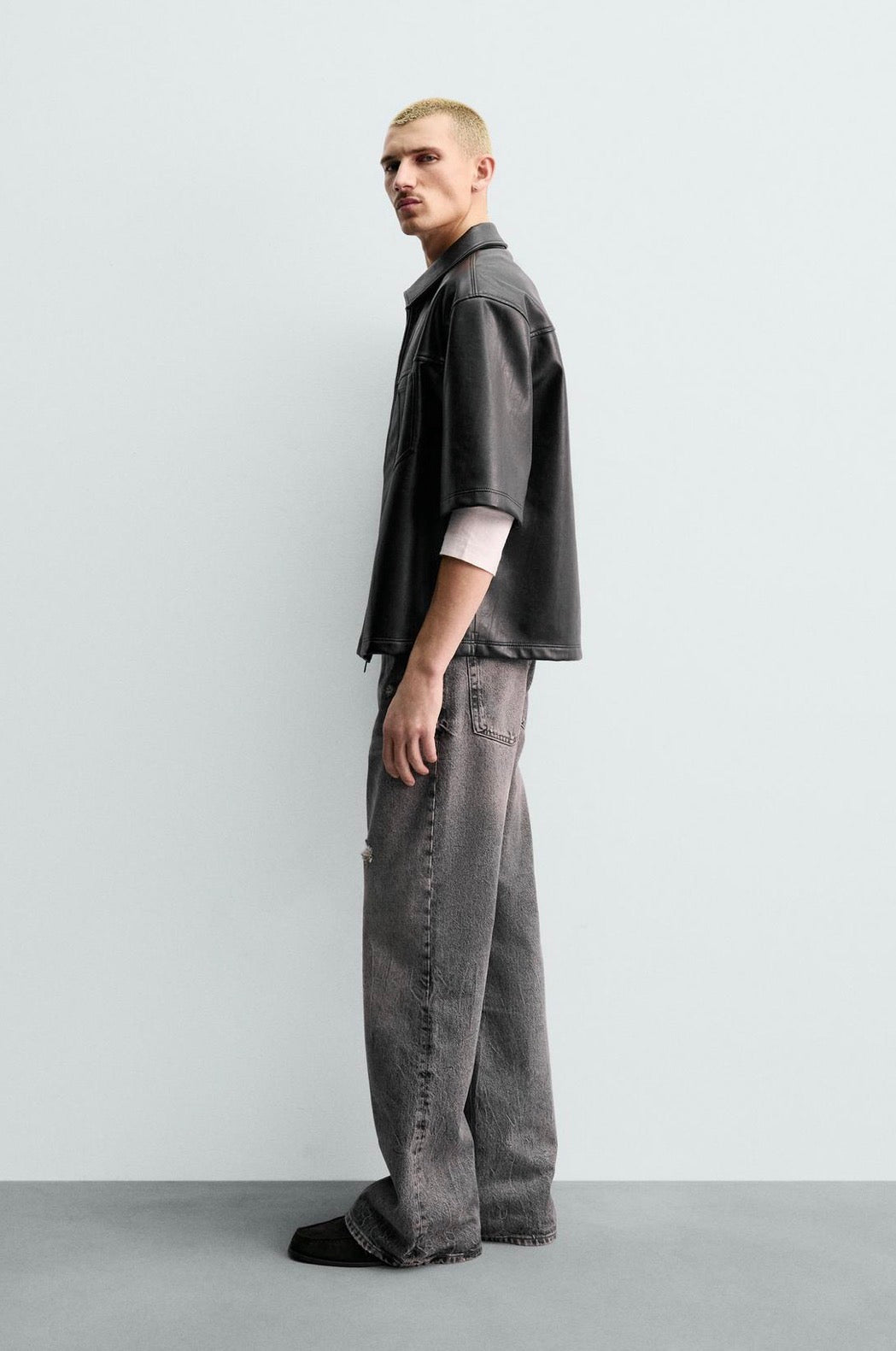 RELAXED FIT LEATHER - ZARA