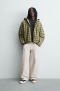 CHECKED HOODIE JACKET - ZARA