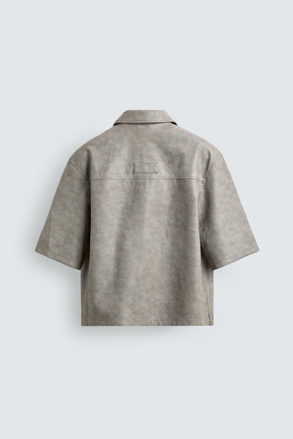 RELAXED FIT FAUX LEATHER - ZARA