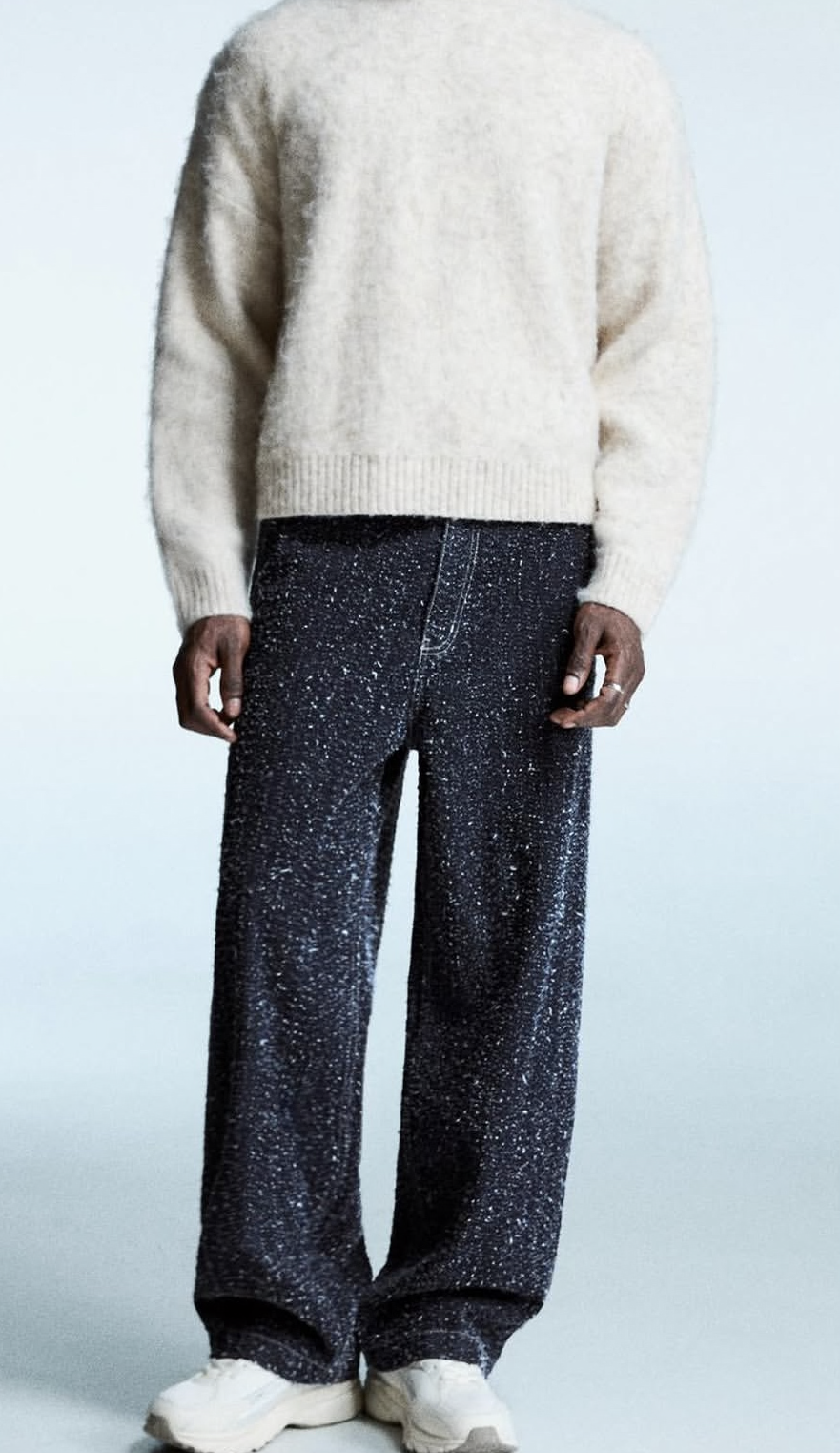 BERSHKA embroidered baggy jeans