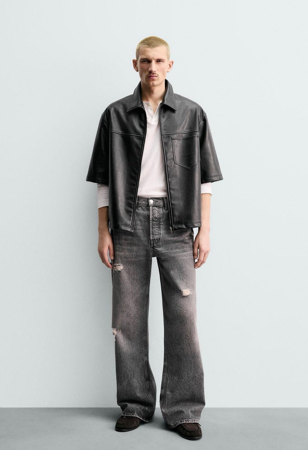RELAXED FIT LEATHER - ZARA