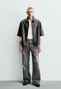 RELAXED FIT LEATHER - ZARA