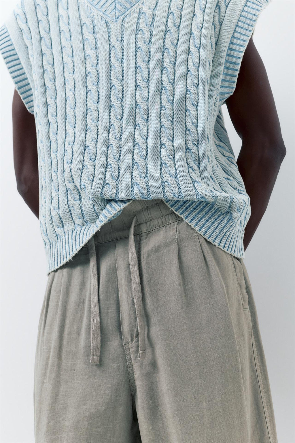 LINEN BLEND JOGGER TROUSERS P&B