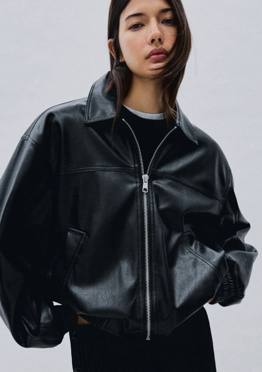 Bershka
Faux leather jacket - black