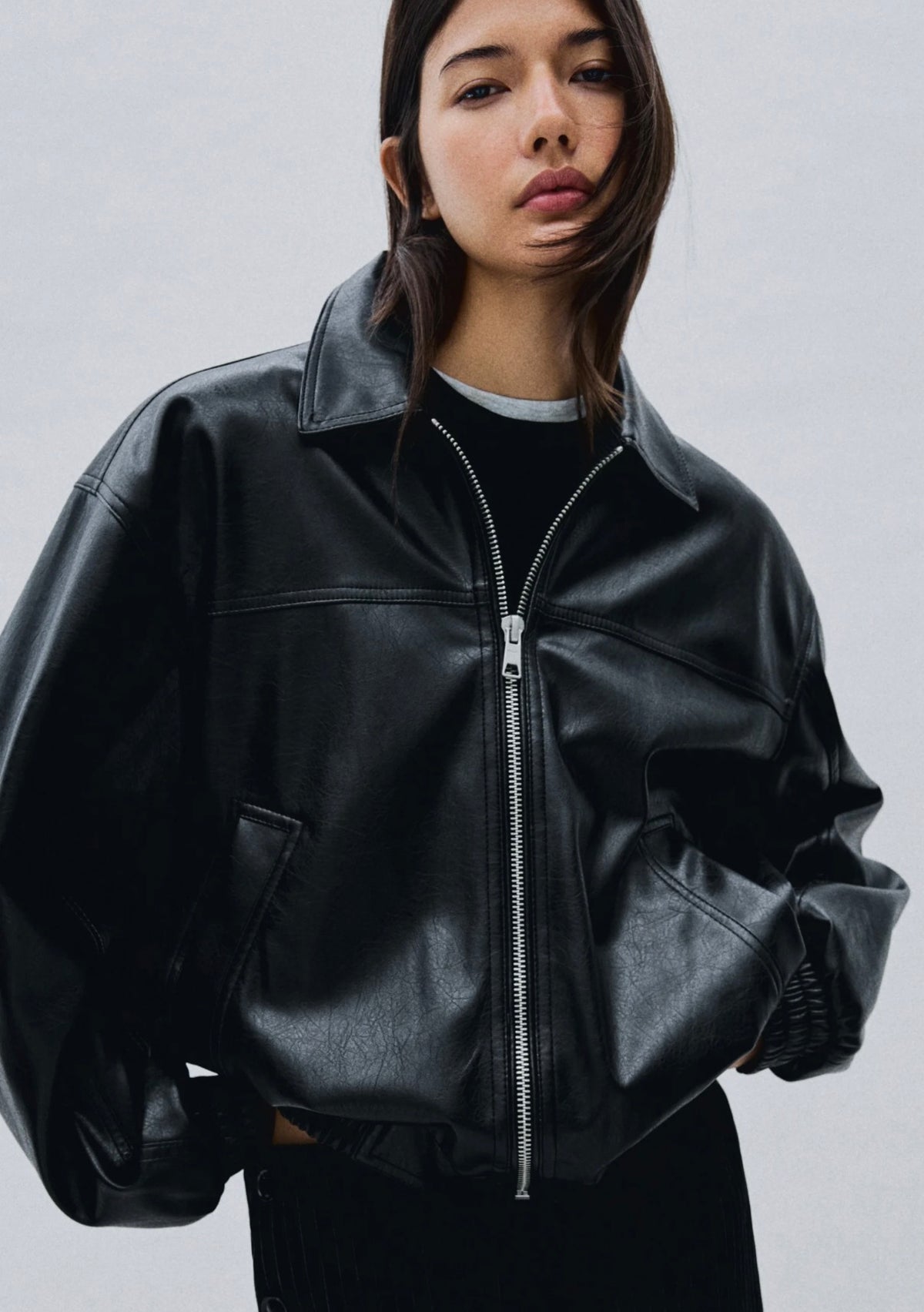 Bershka
Faux leather jacket - black