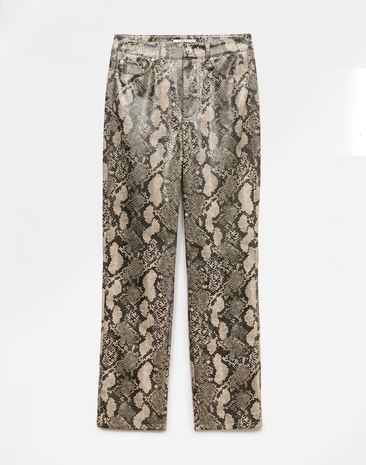 Faux Leather High Waisted Straight
Leg Trousers