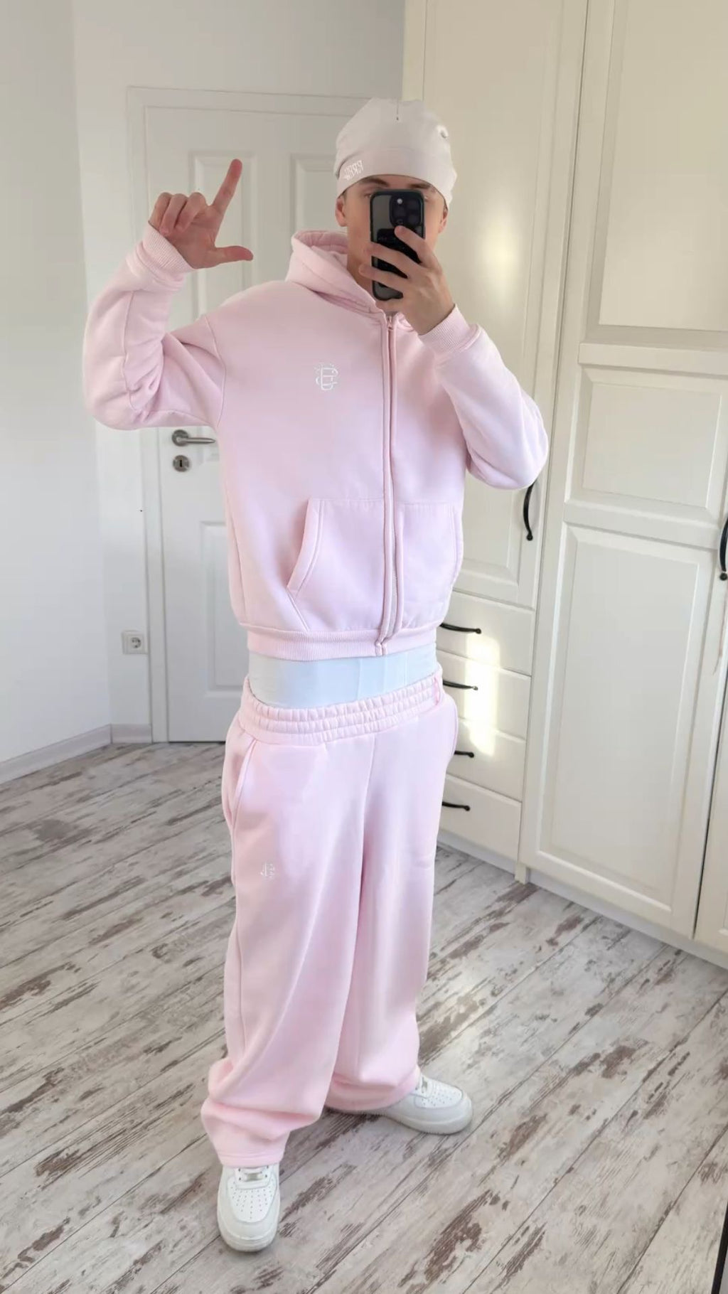 ZIP UP HOODIE - PINK - SUVENE