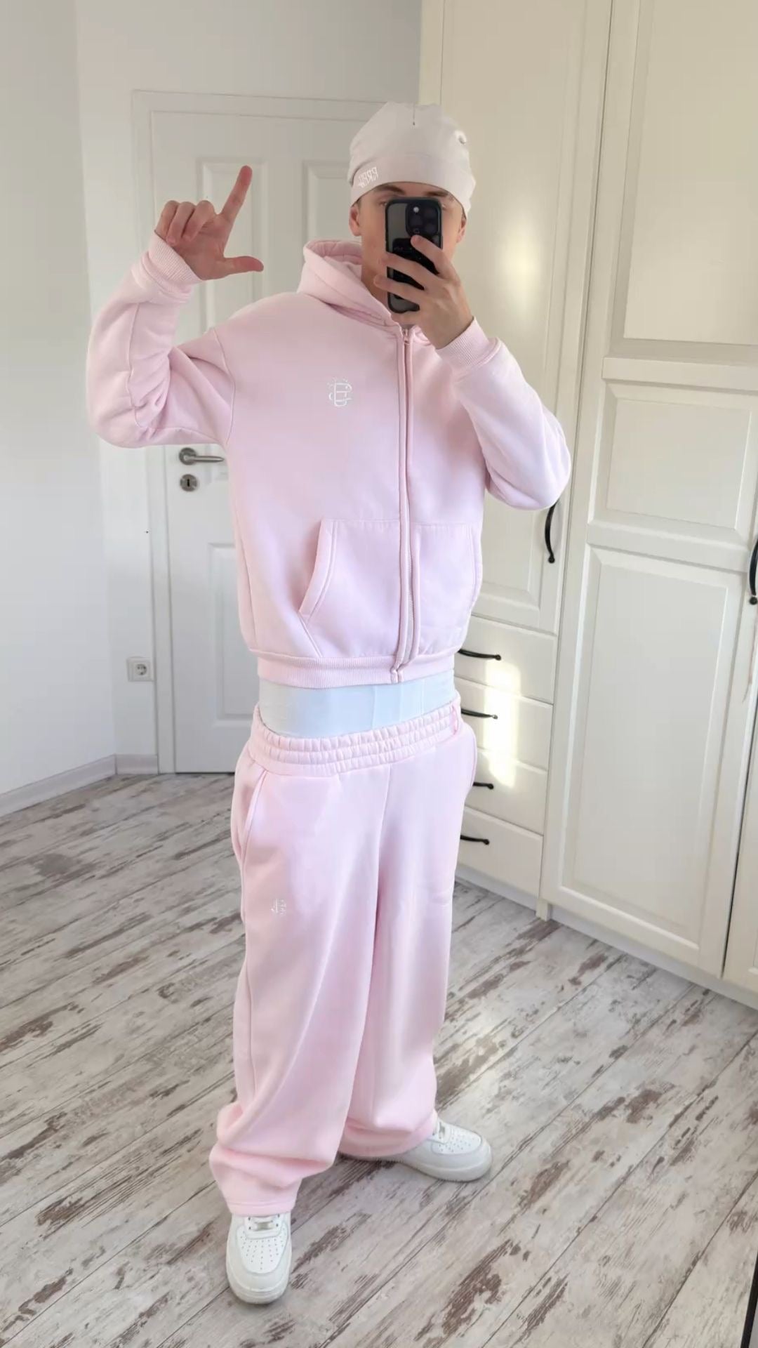 ZIP UP HOODIE - PINK - SUVENE