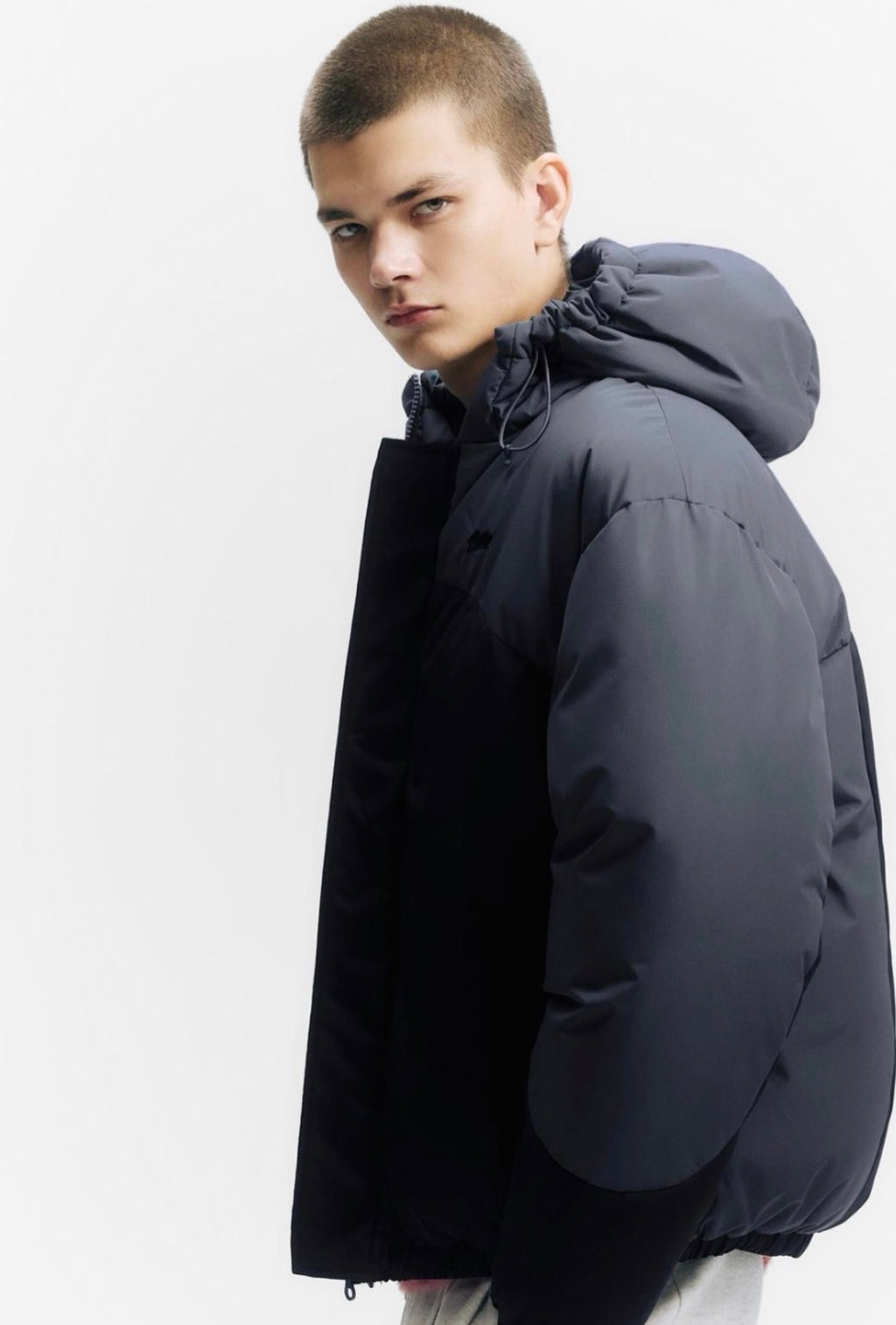 Panelled puffer jacket