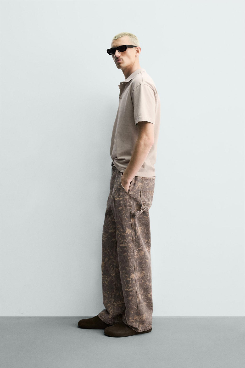 LEAF PRINT TROUSERS - ZARA
