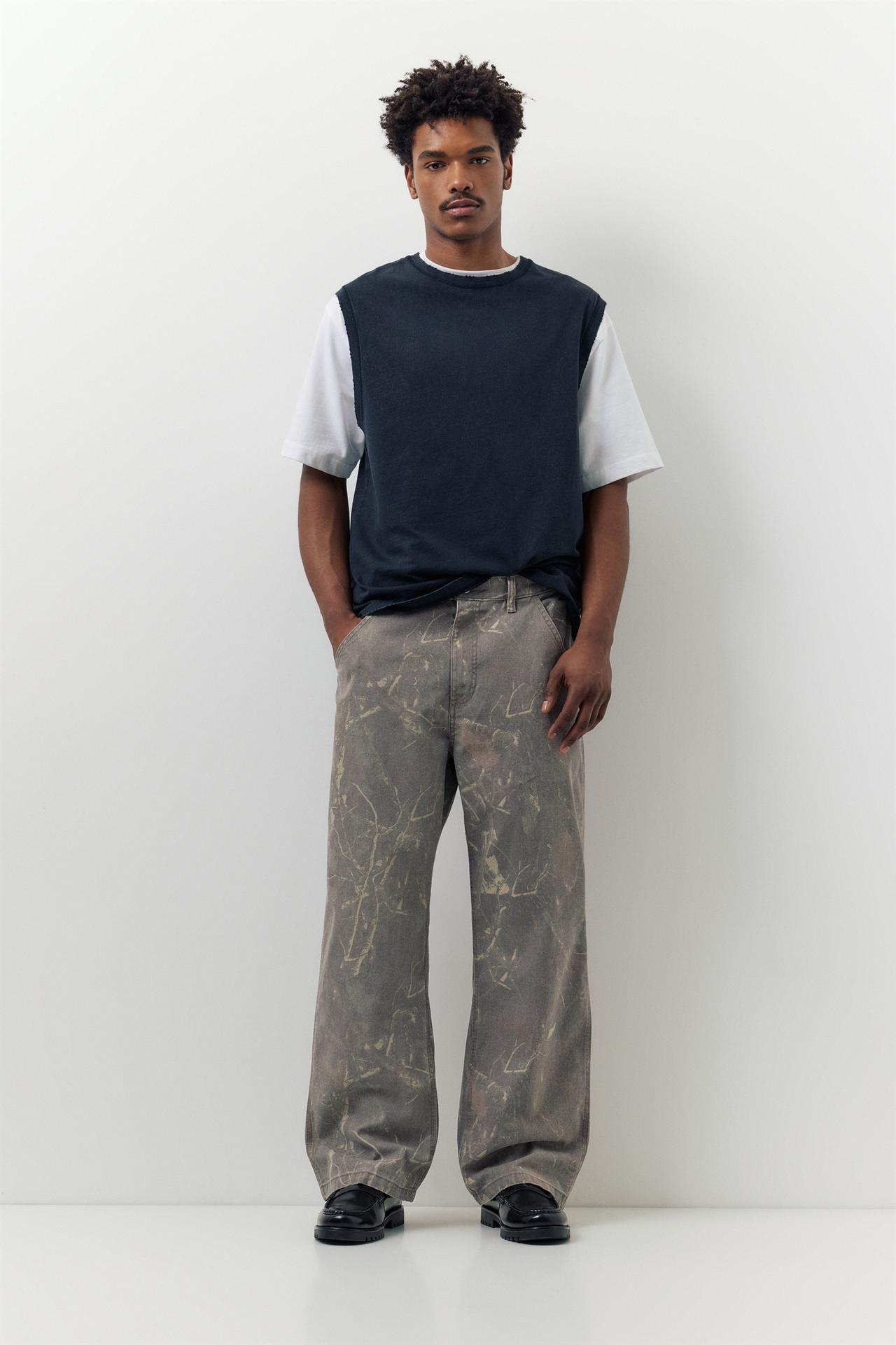 PRINTED WIDE-LEG TROUSERS - P&B