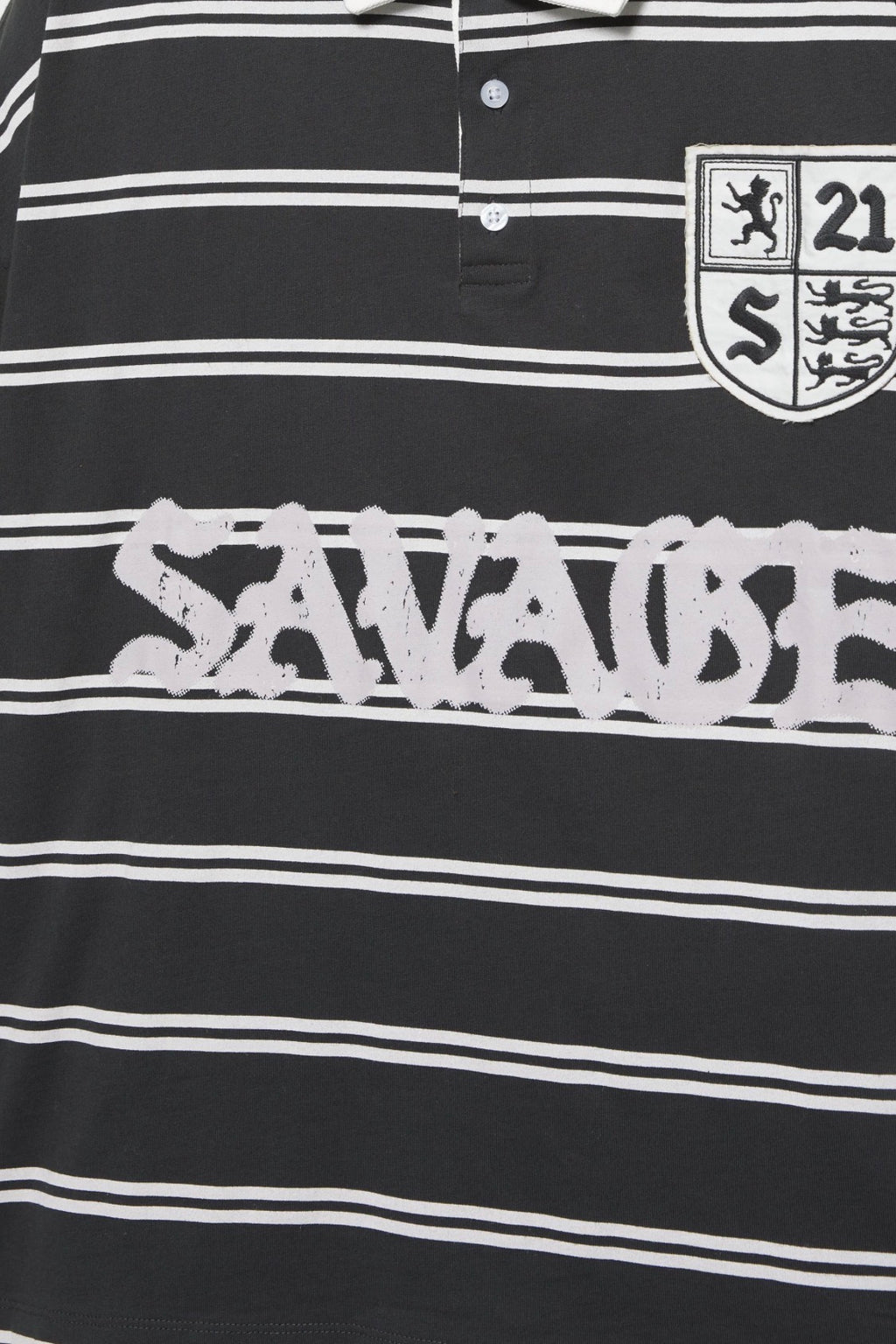 21 SAVAGE STRIPED POLO SHIRT - P&B