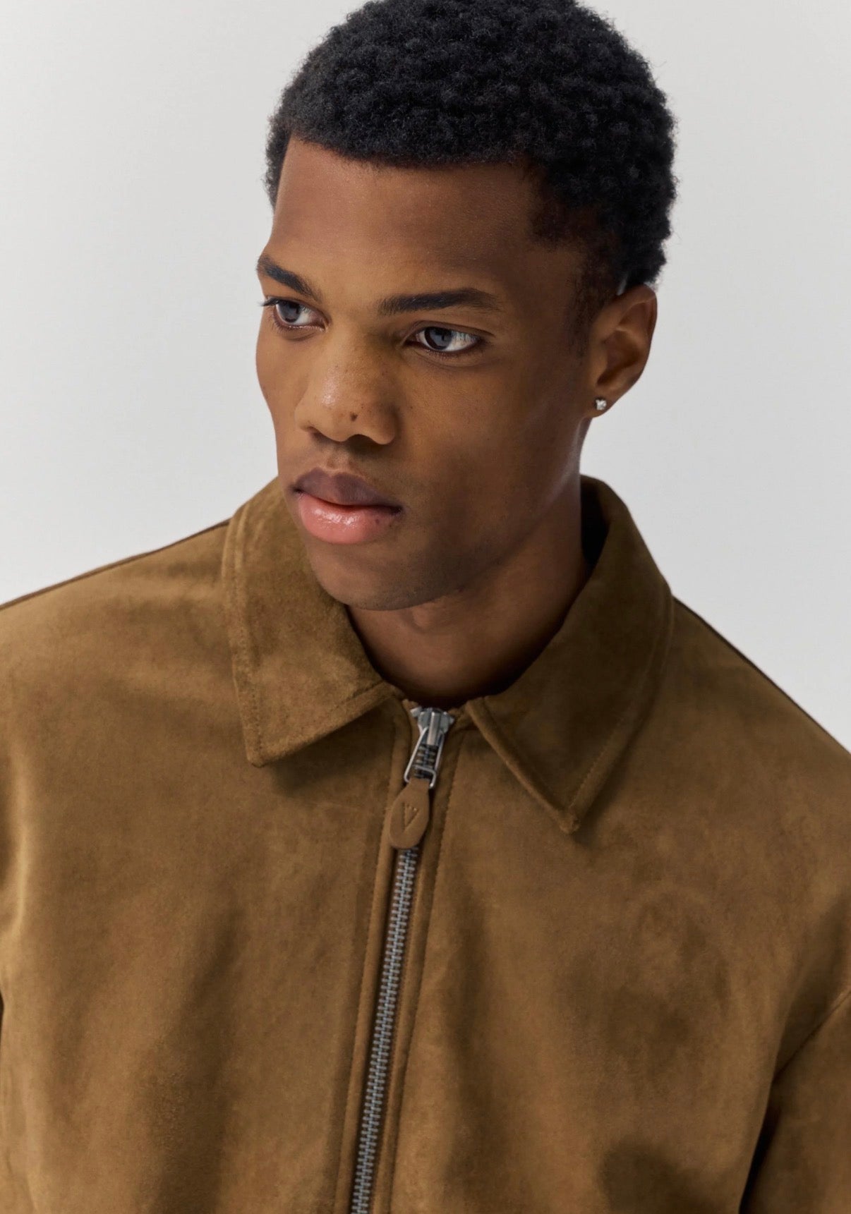 FAUX SUEDE BROWN JACKET - P&B